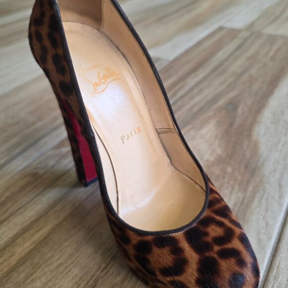Christian Louboutin Bibi 140 Leopard Mini Chad Pumps Eur. 37 - Picture 3 of 11